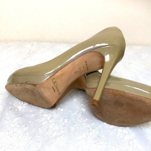 L.K.Bennett Patent Leather Pumps Size 37/6.5 Taupe - Picture 6 of 6